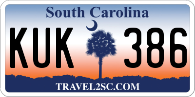 SC license plate KUK386