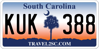 SC license plate KUK388