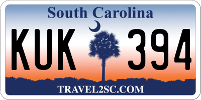 SC license plate KUK394