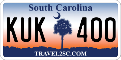 SC license plate KUK400