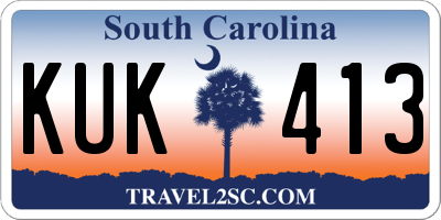 SC license plate KUK413