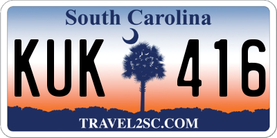 SC license plate KUK416