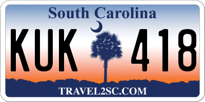 SC license plate KUK418