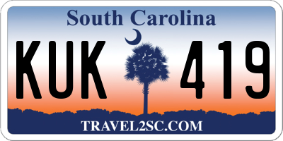 SC license plate KUK419