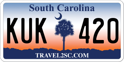 SC license plate KUK420