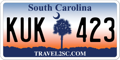 SC license plate KUK423