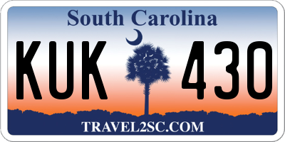 SC license plate KUK430
