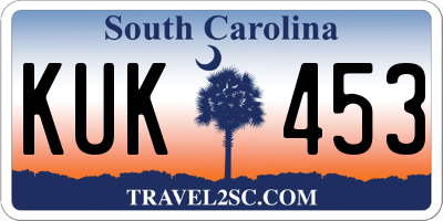 SC license plate KUK453