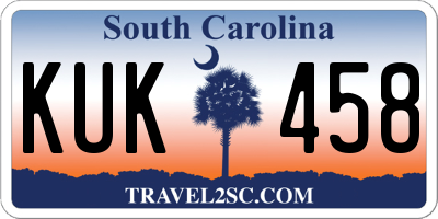 SC license plate KUK458