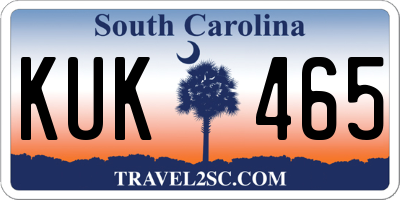 SC license plate KUK465