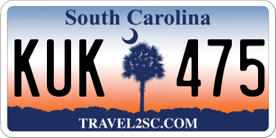 SC license plate KUK475