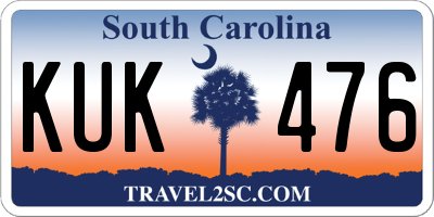 SC license plate KUK476
