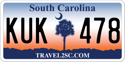 SC license plate KUK478