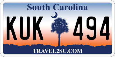 SC license plate KUK494