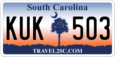 SC license plate KUK503
