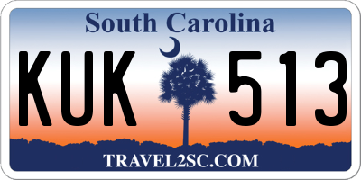 SC license plate KUK513