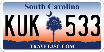 SC license plate KUK533