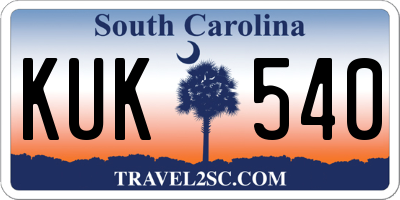 SC license plate KUK540