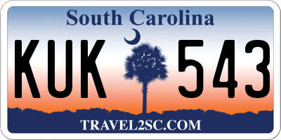 SC license plate KUK543
