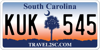 SC license plate KUK545