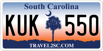 SC license plate KUK550