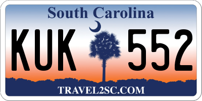 SC license plate KUK552