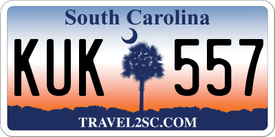 SC license plate KUK557