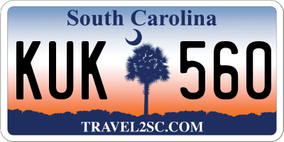 SC license plate KUK560