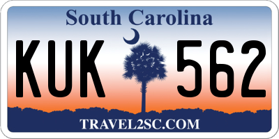 SC license plate KUK562