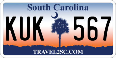 SC license plate KUK567