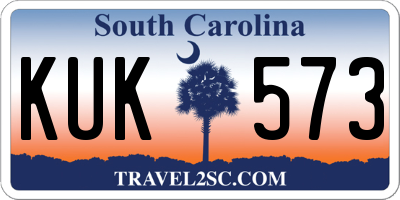 SC license plate KUK573