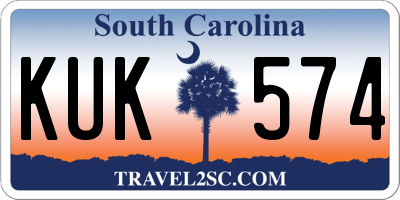 SC license plate KUK574