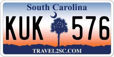 SC license plate KUK576