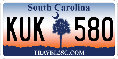 SC license plate KUK580