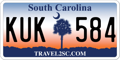 SC license plate KUK584