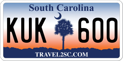 SC license plate KUK600