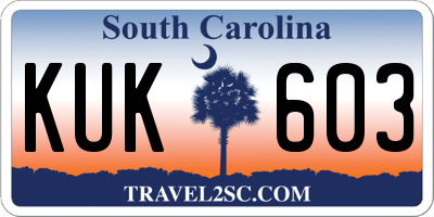 SC license plate KUK603