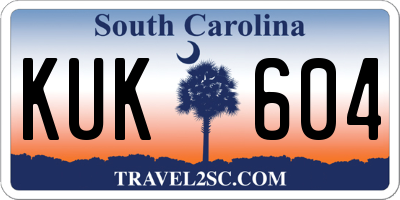 SC license plate KUK604