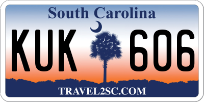 SC license plate KUK606
