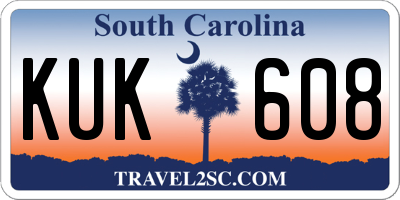 SC license plate KUK608