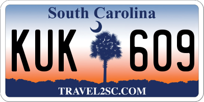 SC license plate KUK609