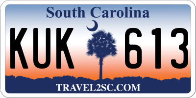 SC license plate KUK613