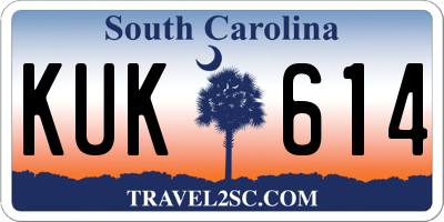 SC license plate KUK614