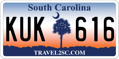 SC license plate KUK616