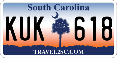 SC license plate KUK618