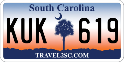 SC license plate KUK619