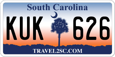 SC license plate KUK626