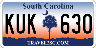 SC license plate KUK630