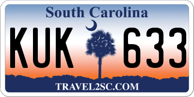 SC license plate KUK633