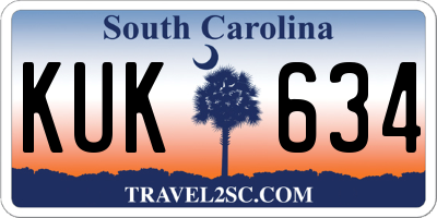 SC license plate KUK634